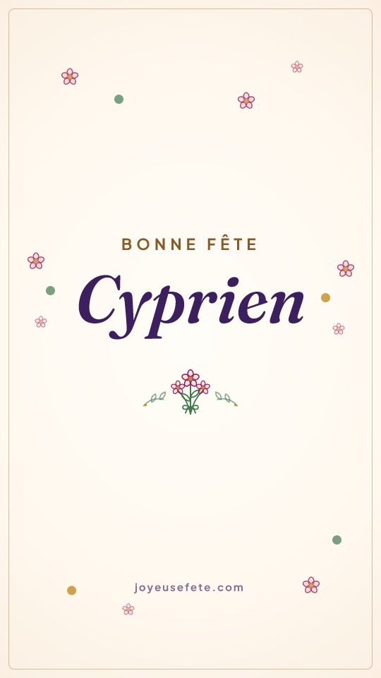 Image « Bonne fête Cyprien » au format story