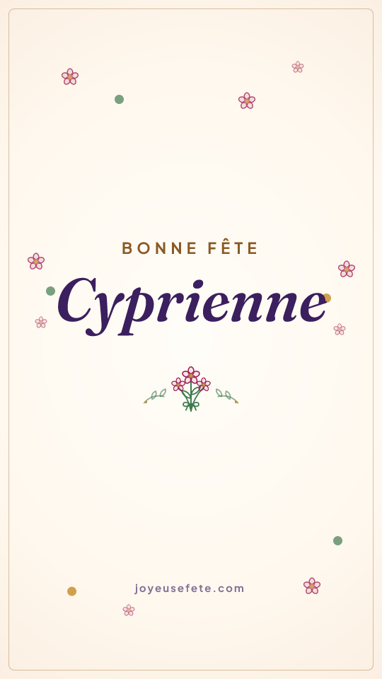 Image « Bonne fête Cyprienne » au format story