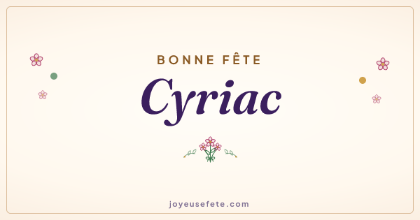 Image « Bonne fête Cyriac » au format large