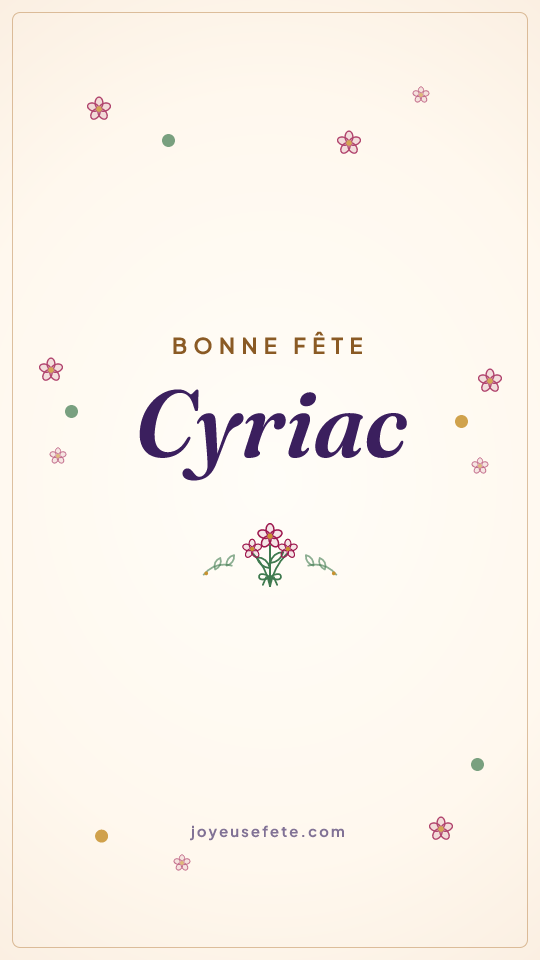 Image « Bonne fête Cyriac » au format story