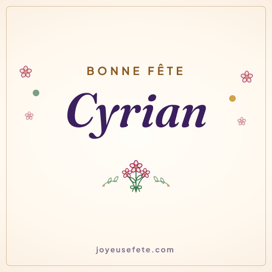 Image carrée « Bonne fête Cyrian » pour WhatsApp