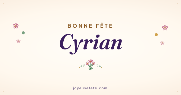 Image « Bonne fête Cyrian » au format large