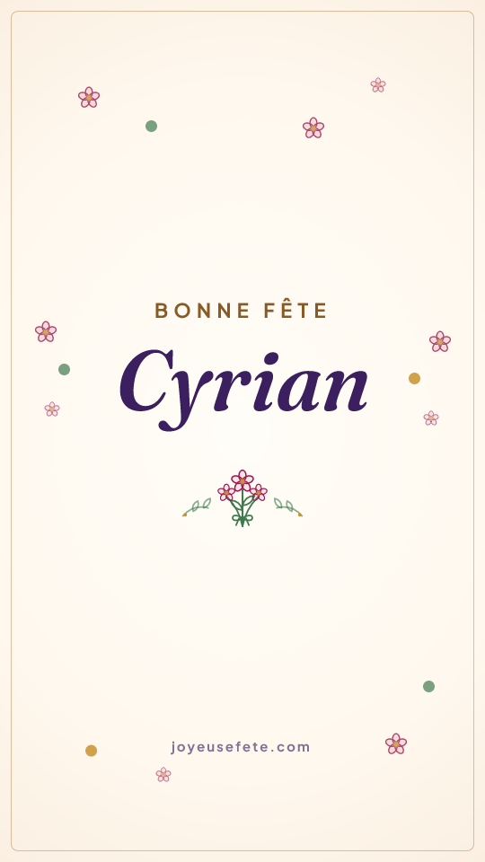 Image « Bonne fête Cyrian » au format story
