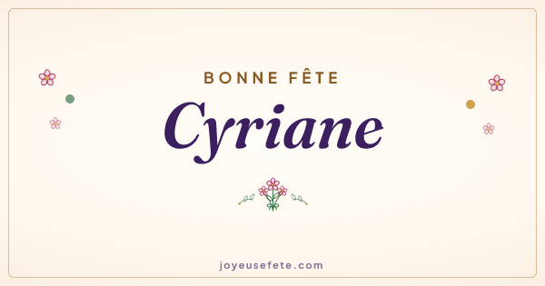 Image « Bonne fête Cyriane » au format large
