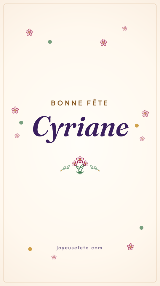 Image « Bonne fête Cyriane » au format story
