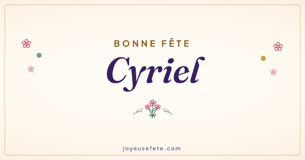 Image « Bonne fête Cyriel » au format large