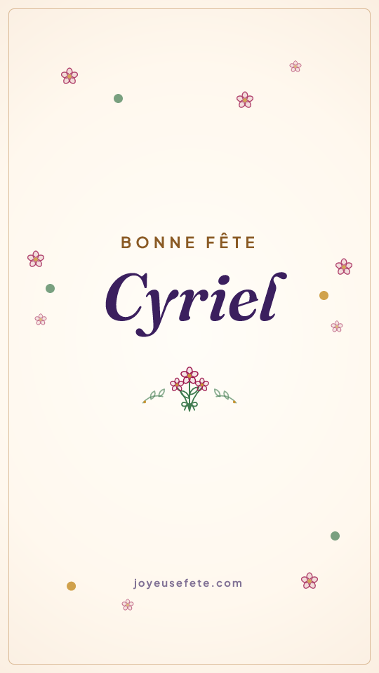 Image « Bonne fête Cyriel » au format story