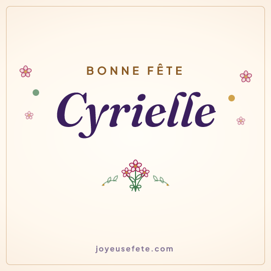Image carrée « Bonne fête Cyrielle » pour WhatsApp