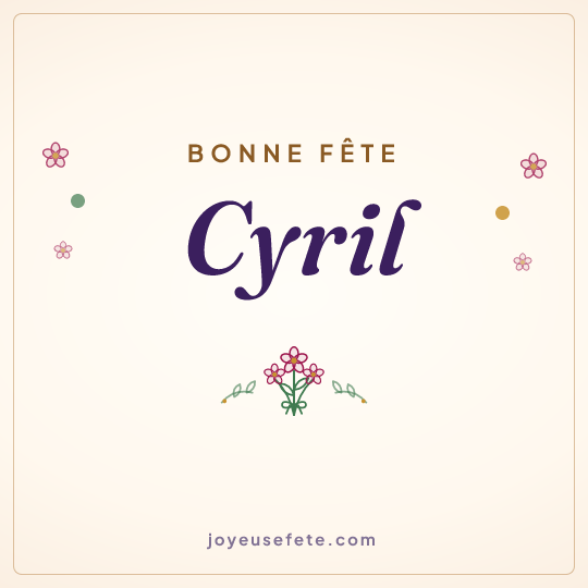 Image carrée « Bonne fête Cyril » pour WhatsApp