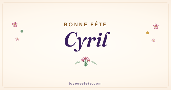 Image « Bonne fête Cyril » au format large