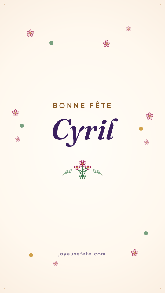 Image « Bonne fête Cyril » au format story