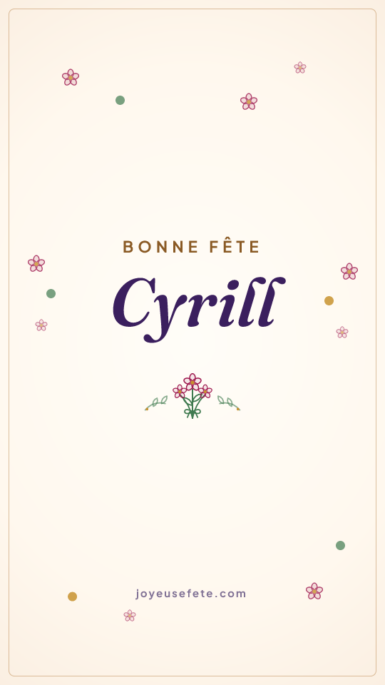 Image « Bonne fête Cyrill » au format story