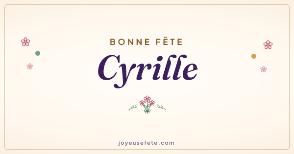 Image « Bonne fête Cyrille » au format large