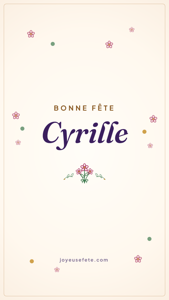 Image « Bonne fête Cyrille » au format story