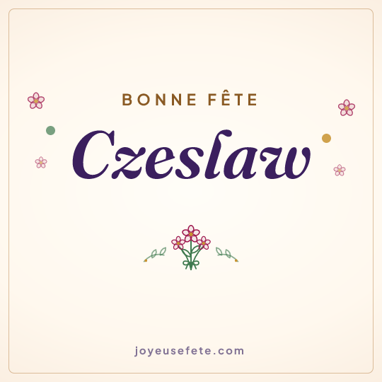 Image carrée « Bonne fête Czeslaw » pour WhatsApp