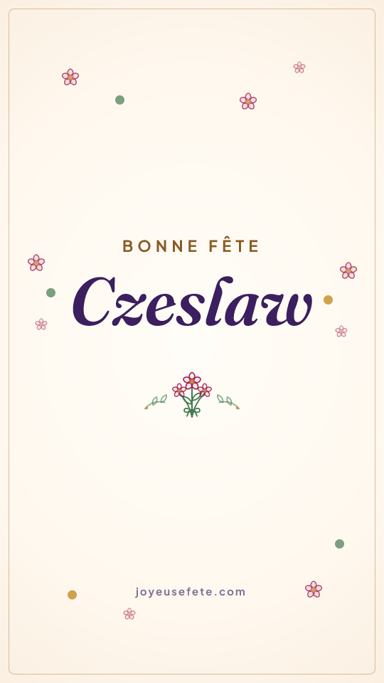 Image « Bonne fête Czeslaw » au format story