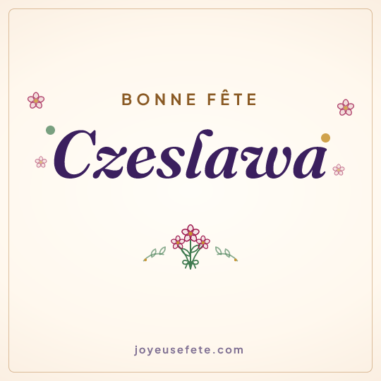 Image carrée « Bonne fête Czeslawa » pour WhatsApp