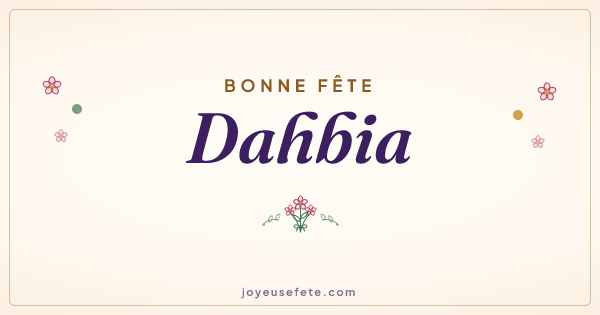 Image « Bonne fête Dahbia » au format large