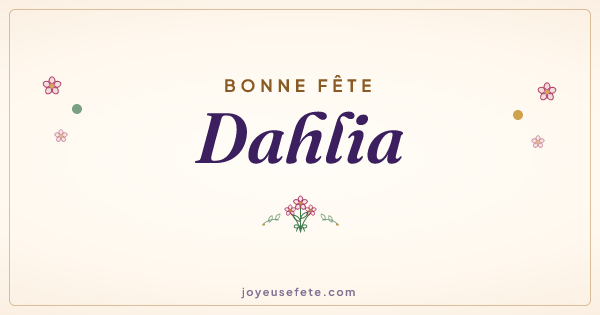 Image « Bonne fête Dahlia » au format large