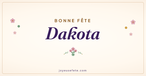 Image « Bonne fête Dakota » au format large