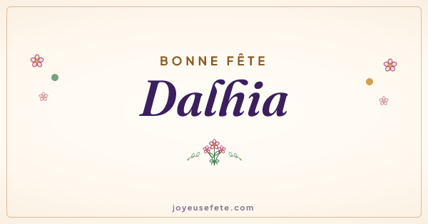 Image « Bonne fête Dalhia » au format large