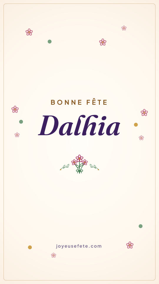 Image « Bonne fête Dalhia » au format story