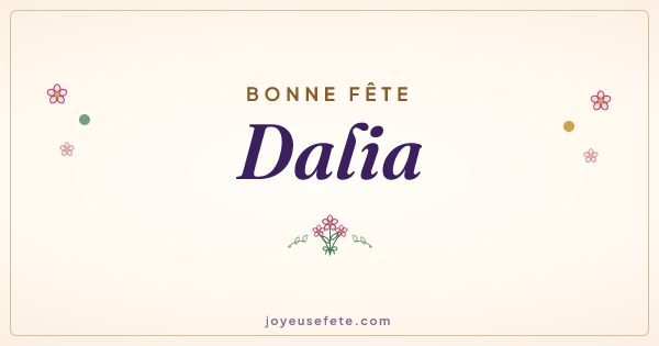 Image « Bonne fête Dalia » au format large