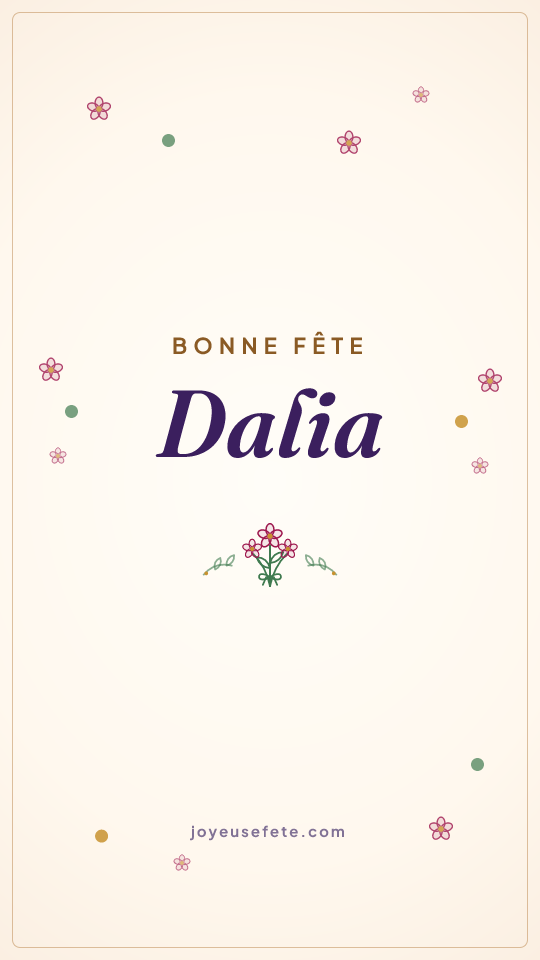 Image « Bonne fête Dalia » au format story