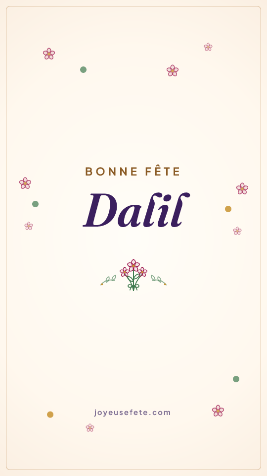 Image « Bonne fête Dalil » au format story
