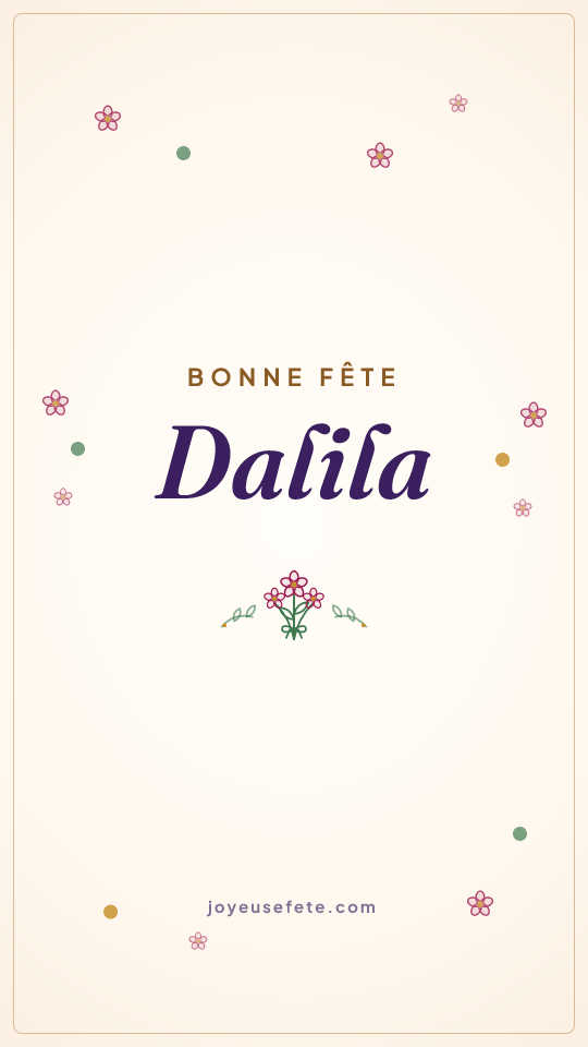Image « Bonne fête Dalila » au format story
