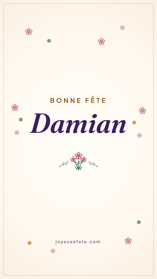 Image « Bonne fête Damian » au format story