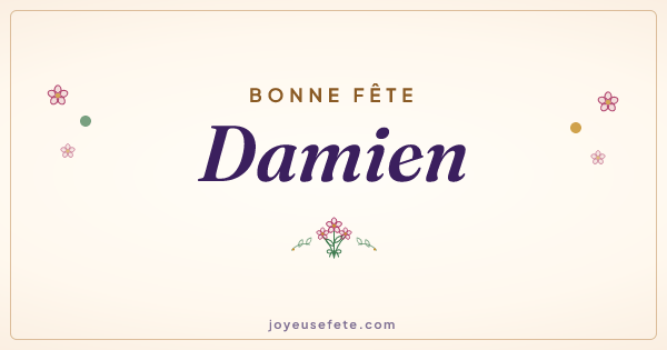 Image « Bonne fête Damien » au format large