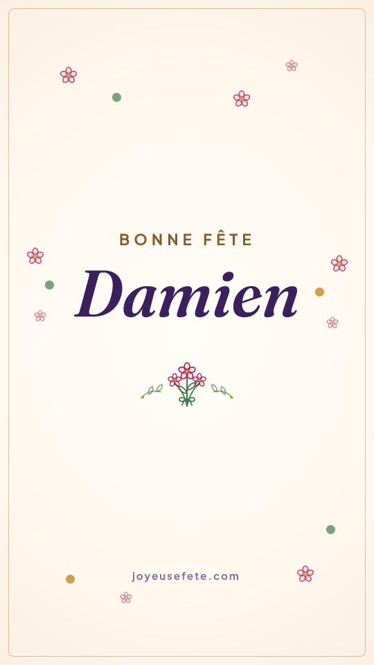 Image « Bonne fête Damien » au format story