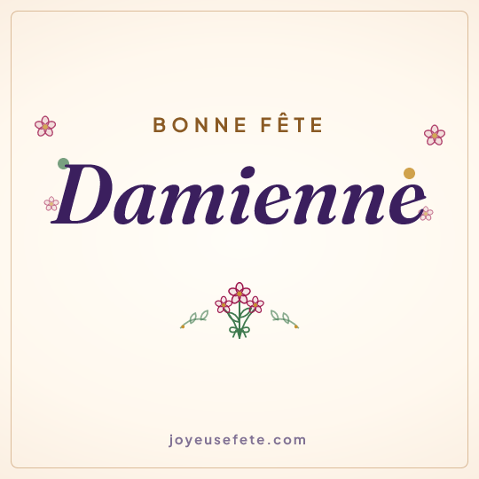 Image carrée « Bonne fête Damienne » pour WhatsApp