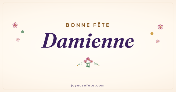 Image « Bonne fête Damienne » au format large