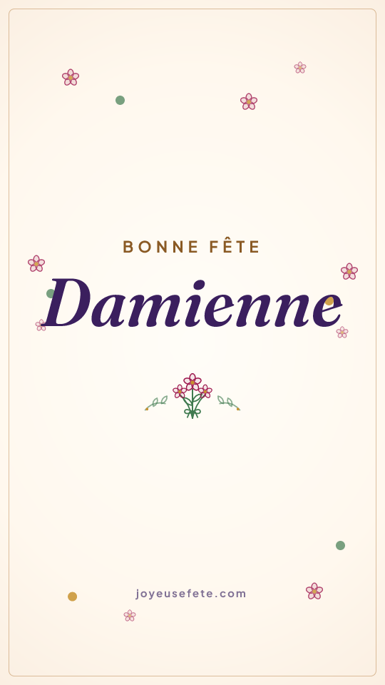 Image « Bonne fête Damienne » au format story