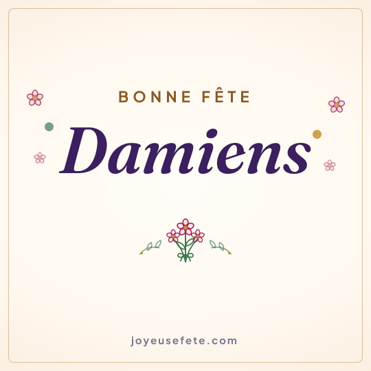 Image carrée « Bonne fête Damiens » pour WhatsApp