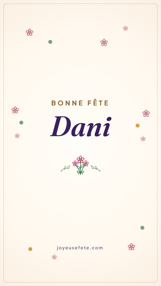 Image « Bonne fête Dani » au format story