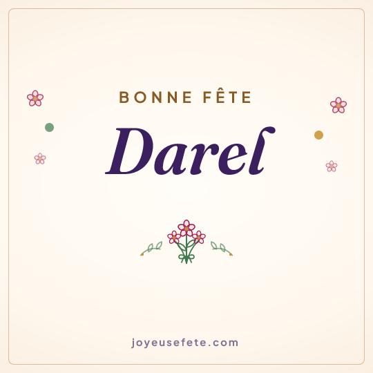 Image carrée « Bonne fête Darel » pour WhatsApp