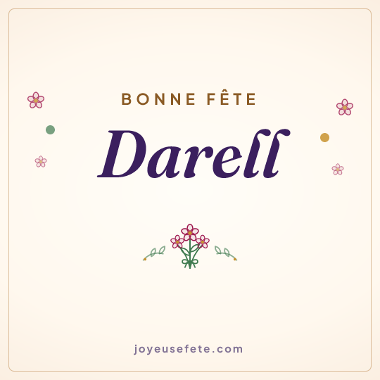 Image carrée « Bonne fête Darell » pour WhatsApp