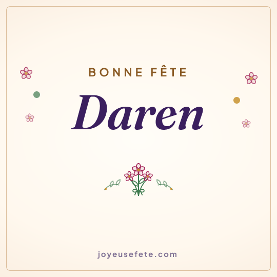 Image carrée « Bonne fête Daren » pour WhatsApp