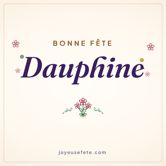 Image carrée « Bonne fête Dauphine » pour WhatsApp