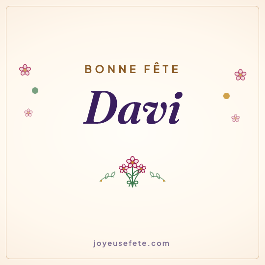 Image carrée « Bonne fête Davi » pour WhatsApp