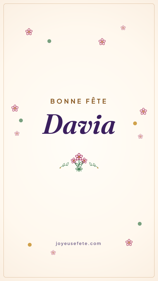 Image « Bonne fête Davia » au format story