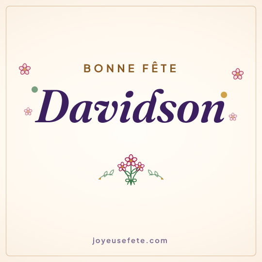 Image carrée « Bonne fête Davidson » pour WhatsApp