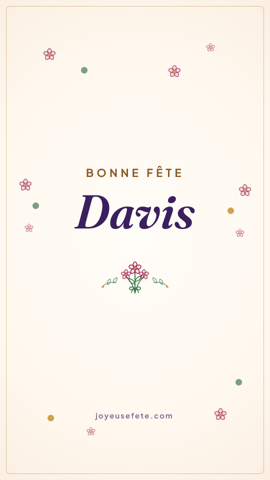 Image « Bonne fête Davis » au format story