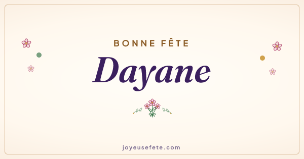 Image « Bonne fête Dayane » au format large