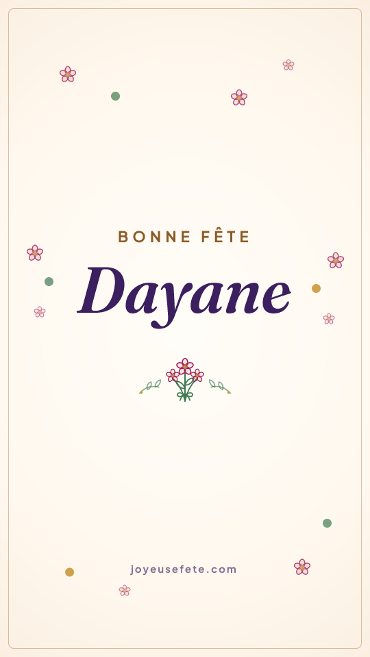 Image « Bonne fête Dayane » au format story