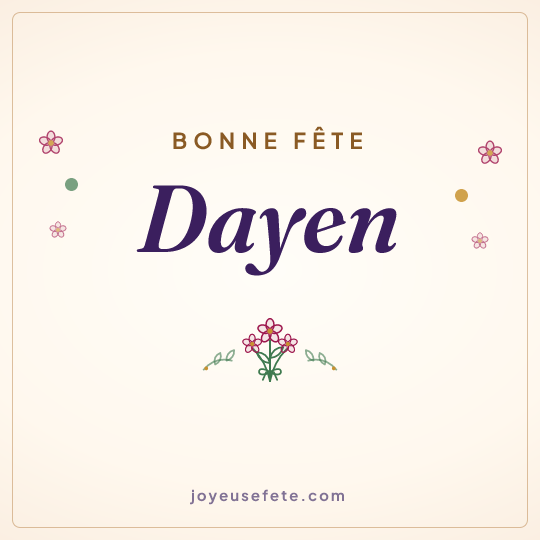 Image carrée « Bonne fête Dayen » pour WhatsApp