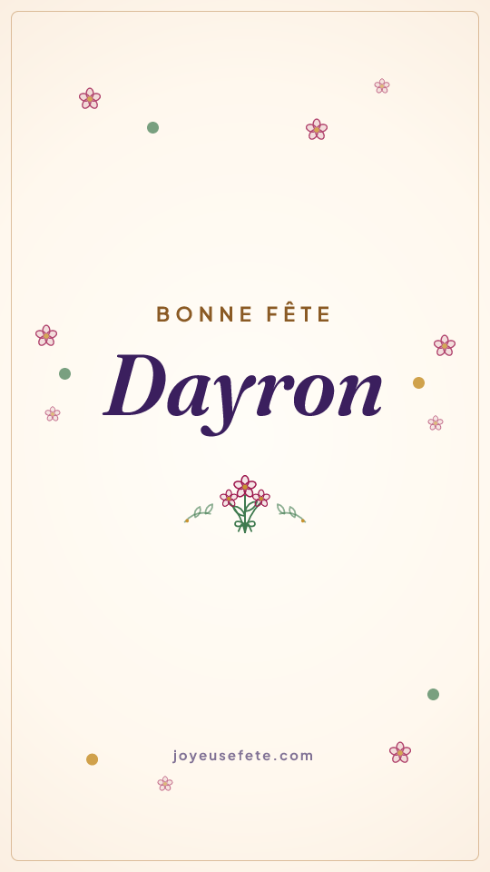 Image « Bonne fête Dayron » au format story
